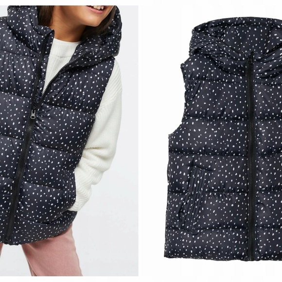 Mango Black and White Kids Puffer Vest - Picture 2 of 6